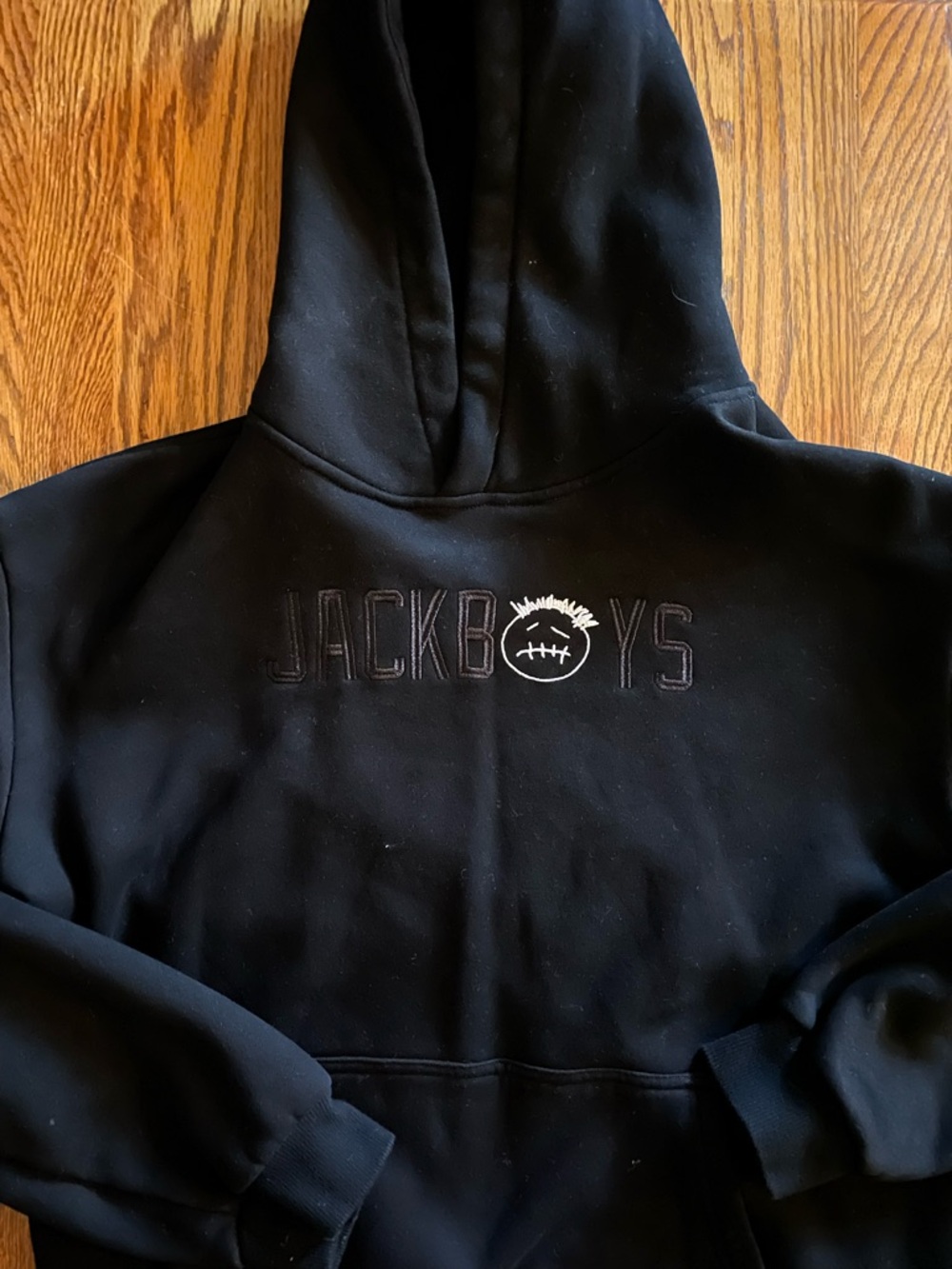 JACKBOYS Black Embroidered Logo Hoodie